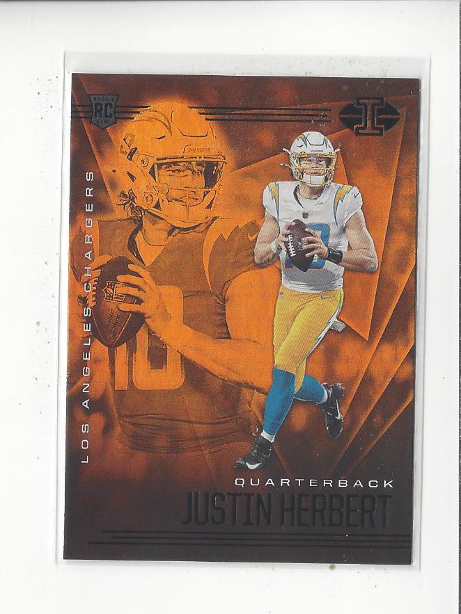 2020 Panini Illusions Orange #7 Justin Herbert RC Rookie Chargers