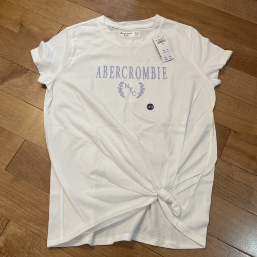NWT Abercrombie & Fitch Girls White Tie Dye T Shirt Knot,size 13/14