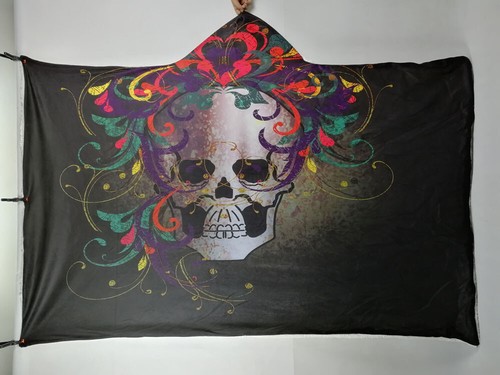 Gothic Cool Skull Dreamcatcher Motor Fleece Hooded Blanket Sofa Throw - Picture 7 of 21