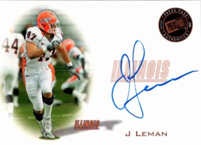 2008 -J Leman- Press Pass Autograph/Signed/Auto Rookie Football Card #PPS-JL