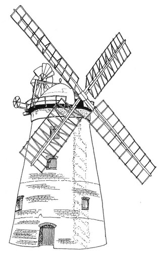 Windmill Unmounted Rubber Stamp - SA-7177