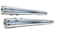 MUTAZU 4" Chrome Slotted End Cap Slip-On Mufflers Exhaust 95-16 Harley Touring