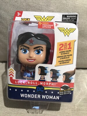 NEW ~ DC Lock Roll Morph WONDER WOMAN 2 In 1 Hybrid Figure To Vehicle