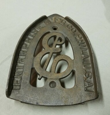 Antique Enterprise Cast Iron Trivet - 6'' x 4 3/8'' - Philadelphia 