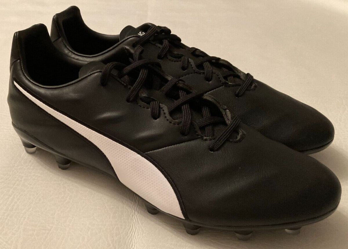 『ユウ』 PUMA KING PRO 21 SL VEGAN BLACK/WHITE FG SOCCER CLEATS 106958-01