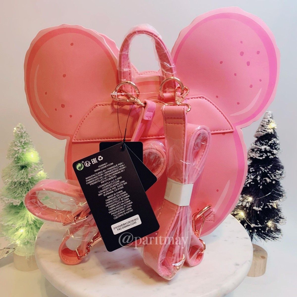 Loungefly Disney LASR Minnie Pink Macaron Mini Backpack Set Loungefly Disney Minnie Mouse Pink Confetti Mini Backpack  main image 2