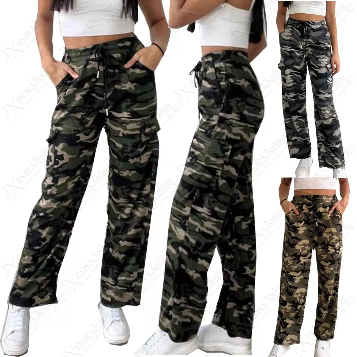 Women's camouflage cargo with large pockets – CRISTIANZEROTRE