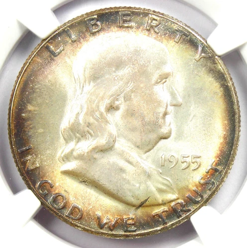1955-P Franklin Half Dollar 50C (1955) - Certified NGC MS67 FBL - $7,000 Value!
