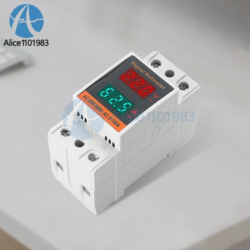 AC 50-500V 100A Din Rail Single-phase Digital Voltage LCD Voltage Current Meter - Picture 7 of 17