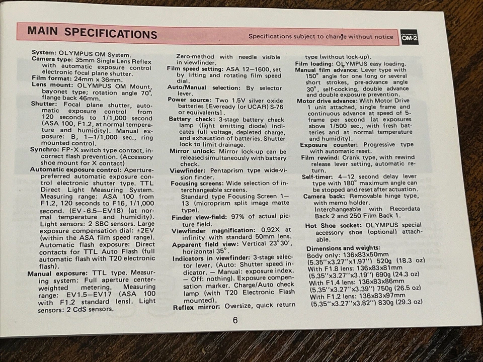 Olympus OM-1 руководства по эксплуатации лот из 2 - Изображение 3 из 4