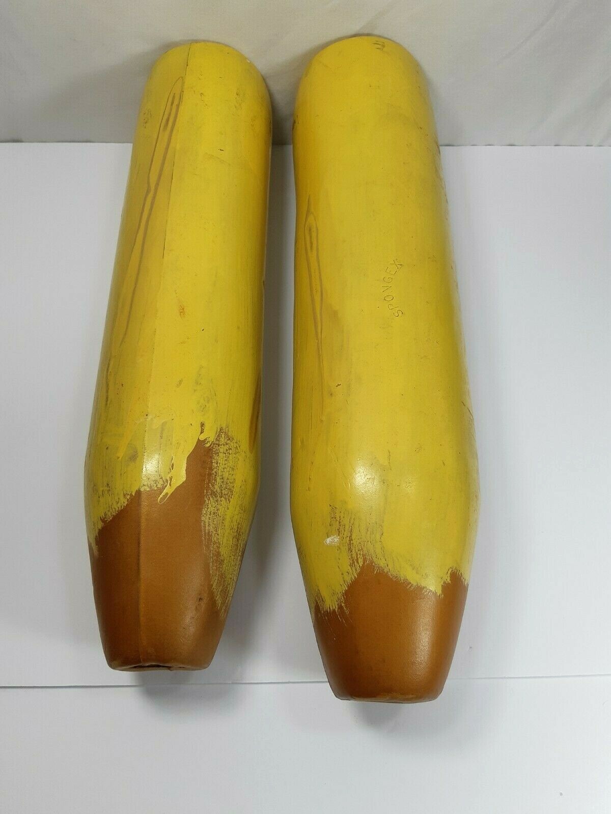 Set of 2 Spongex Painted Yellow Buoys Bullet Style Fishing Float 19