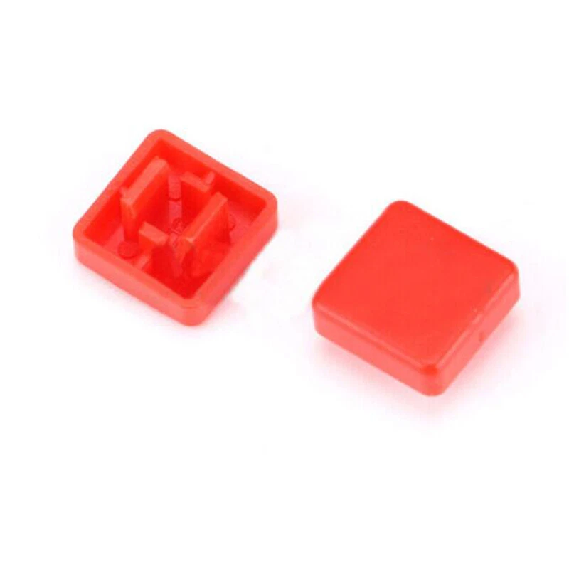 Square Button Cap Red for 12x12x7.3mm Push Button Switch Tact Micro Switch DIY - Image 2 of 4