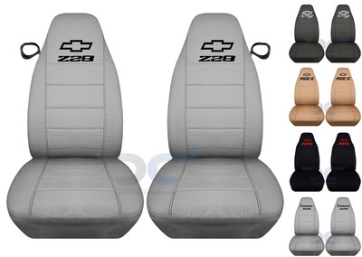 Fits Chevrolet Camaro  front car seat covers  silver  w/bowtie+camaro/RS/SS...