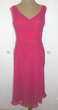 ANN TAYLOR Hot Pink Silk Sleeveless V-Neck Dress - 6 - NWT