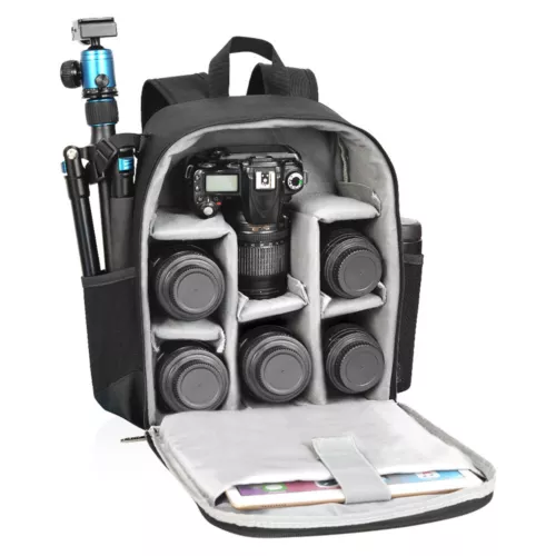 Großer Kamerarucksack Rucksack Fototasche Objektiv Stativ Halter SLR DSLR Tasche Canon - Bild 6 von 12
