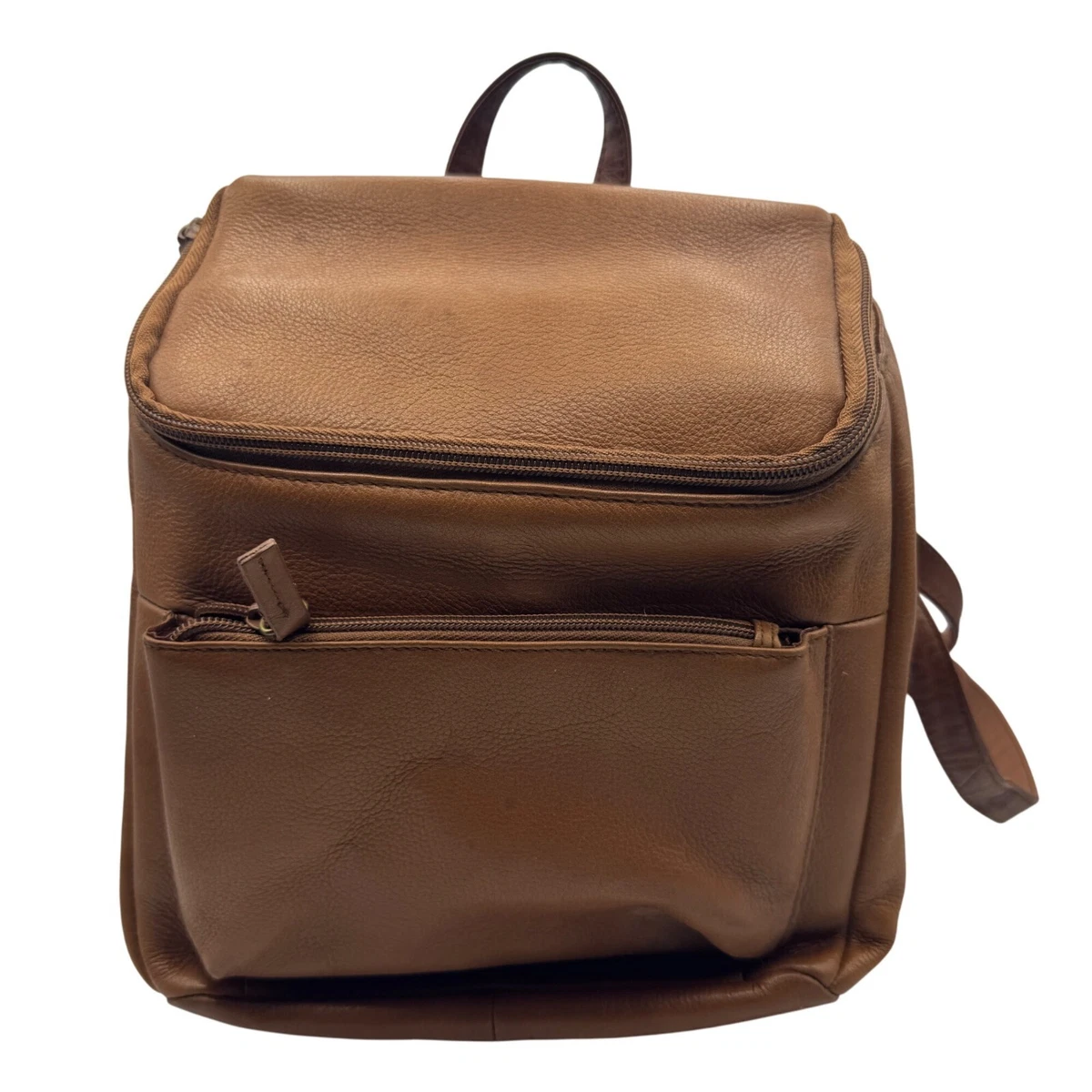 Hillard & Hanson Tan Leather Backpack Hillard Hanson Bag - Etsy main image 3
