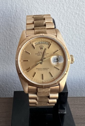 Rolex Day Date President Bark Finish 18078 36mm Champagne Dial 18k Yellow Gold