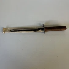 Vintage Haverhill’s Japan Survival Knife Wood Handle Multi-Tool Serrated