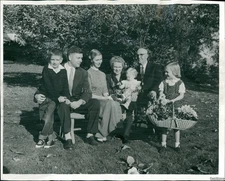 1954 Mr Thomas Balmer Pres Rainier Club, Wife And Family Society 8X10 Photo