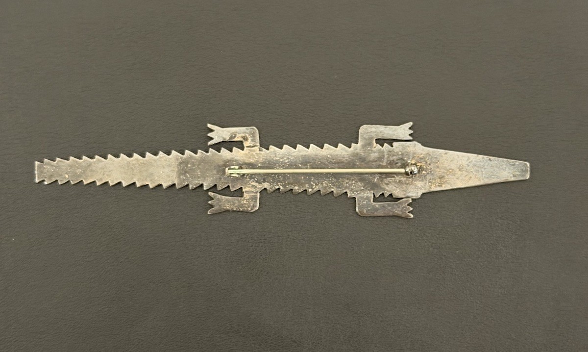 Sterling Silver 925  Large Alligator/Crocodile Pi… - image 3