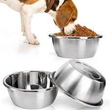 2 Pack Stainless Steel Dog Bowls 26 Cup Deep Water Food Bowl for Extra Large ...
