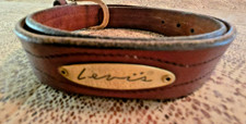 Levi's Leather Brown Belt Brass Buckle 15-7 Size 30 Made in USA Vintage