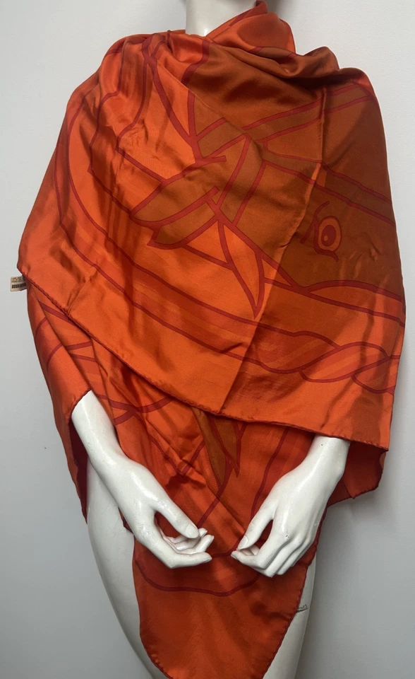Hermes Scarf 52" NEW+TAGS RARE XXL DIP DYE 'QUADRIGE' ICONIC H Shawl France - Image 2 of 4