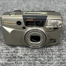 Pentax IQZoom 130M 35mm Film Camera - Tested  Working - Date Back Needs Battery