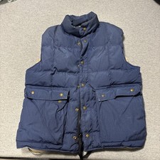 Vintage Eddie Bauer Puffer Vest Jacket Mens Medium Goose Down Blue 90s