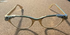 Vtg TURA ReEyeglasses Cat Eye Frames 50s 60s Retro Metal Gold Rhinestones