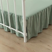 Bed Skirt Queen Size Ruffled Bed Skirts with Split Corners, 18 Inch Drop Dust...