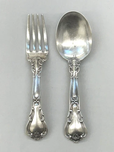 Gorham Sterling Silver Chantilly Baby Fork & Spoon Set 48g