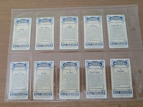 W. & F. Faulkner's.."PROMINENT RACEHORSES 1st Series"... Complete Set 25...1923 - Picture 4 of 6