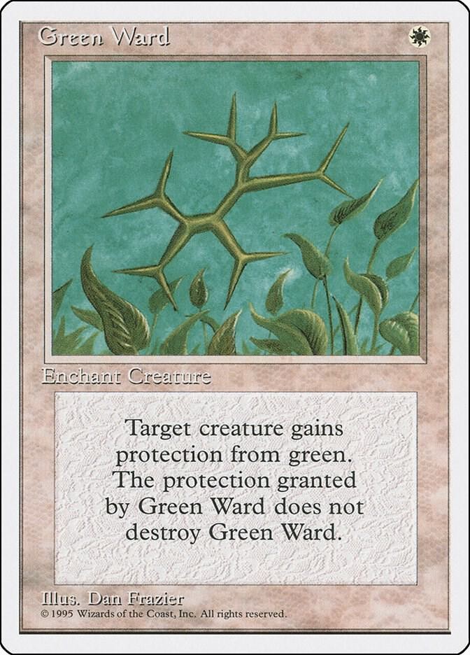 Green Ward Uncommon Fourth Edition Magic: The Gathering Lightly Played