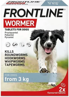 FRONTLINE WORMER Worming Tablets for Dogs 2 Tablets UK