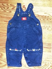 Toddler Boys Vintage Oshkosh B'Gosh Road Crew Vestbak Denim Overalls 18 Months