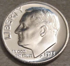 SELLING AS SHOWN - 1973 P UNCIRCULATED ROOSEVELT DIME ~ NICKEL CLAD COPPER ~ 389