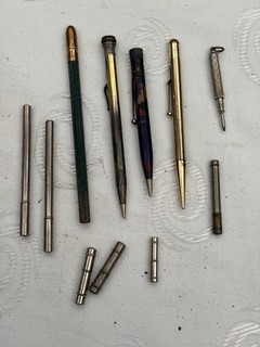 Lote de lápices propulsores y estuches LED antiguos de trabajo vintage