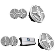 Wet Sounds HTM-8 Full-Range Class-D 85x8 W RMS 4 OHM Amp, Two pairs RECON 6 ...