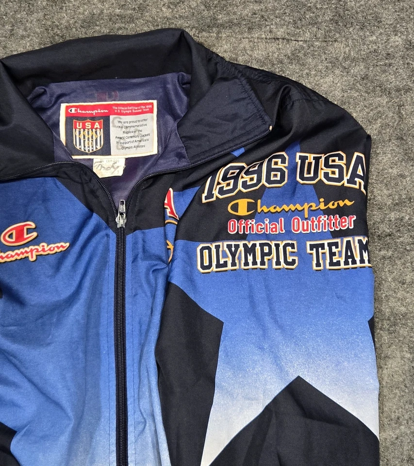 Chaqueta de Pista De Colección 1996 Champion Team EE. UU. Juegos Olímpicos de Atlanta, Star Youth XL 18/20 Foto 3 de 4