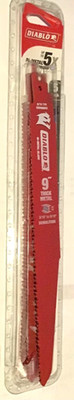 5 Diablo DS0908BFD5 9''  8/10 TPI Bi-Metal Reciprocating Saw Blades Thick Metal