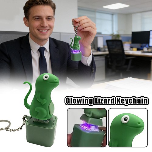 Lizard Button Keychain Sound Fidget Toy, Fun Keychain with Light Stress Relief - Picture 4 of 12