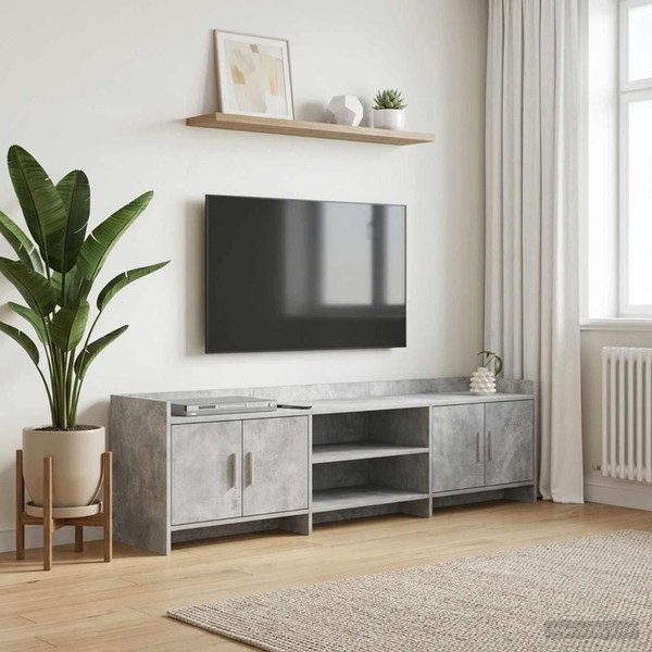 Tv-Schr?Nk 168 X 33 X 47 Cm Betongrau Holzwerkstoff-image
