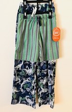 wonder nation Boys' Green Striped Shorts  Navy Dinosaur Pajama Pants 2 Set Sz M
