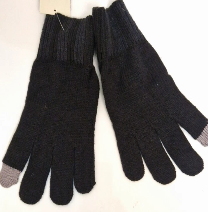 Mens Genuine Adidas Winter Knit Gloves Black Accessories medium large