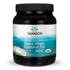 Swanson 100% Certified Organic Cold Pressed Extra Virgin Coconut Oil, 3 lb 6 oz