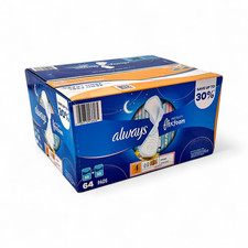 Always Infinity FlexFoam Overnight Pads with Wings Unscented (Size 4) - 64 Count