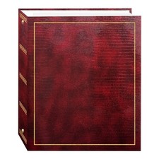 Magnetic Self-Stick 3-Ring Photo Album 100 Pages 50 Sheets , Burgundy Red