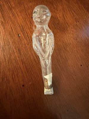 Antique Glass Kewpie Doll Perfume Bottle - Original Stopper 1920s