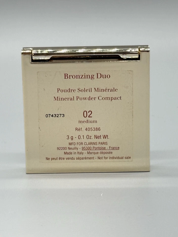 LOT OF 2 CLARINS PARIS - BRONZING DUO - MINERAL POWDER COMPACT 02 MEDIUM (0.1oz) - Image 4 of 4